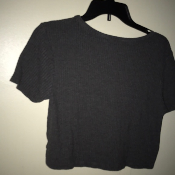 Brandy Melville Gray Ribbed Crop Top - Picture 3 of 5